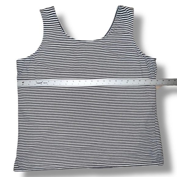 TALBOTS 180 Two-Way Tank Belleville Stripe - INDIGO BLUE/WHITE 2X - Picture 7 of 12